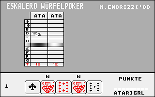 Eskalero Würfelpoker atari screenshot